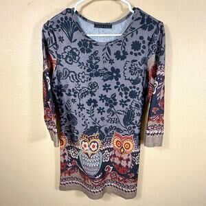 Funsport Womens Knit Owl Dress Size S NWOT